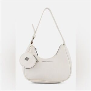 French Connection Sabrina Shoulder Bag Womens Purse Faux Leather FCS25107-WHITE